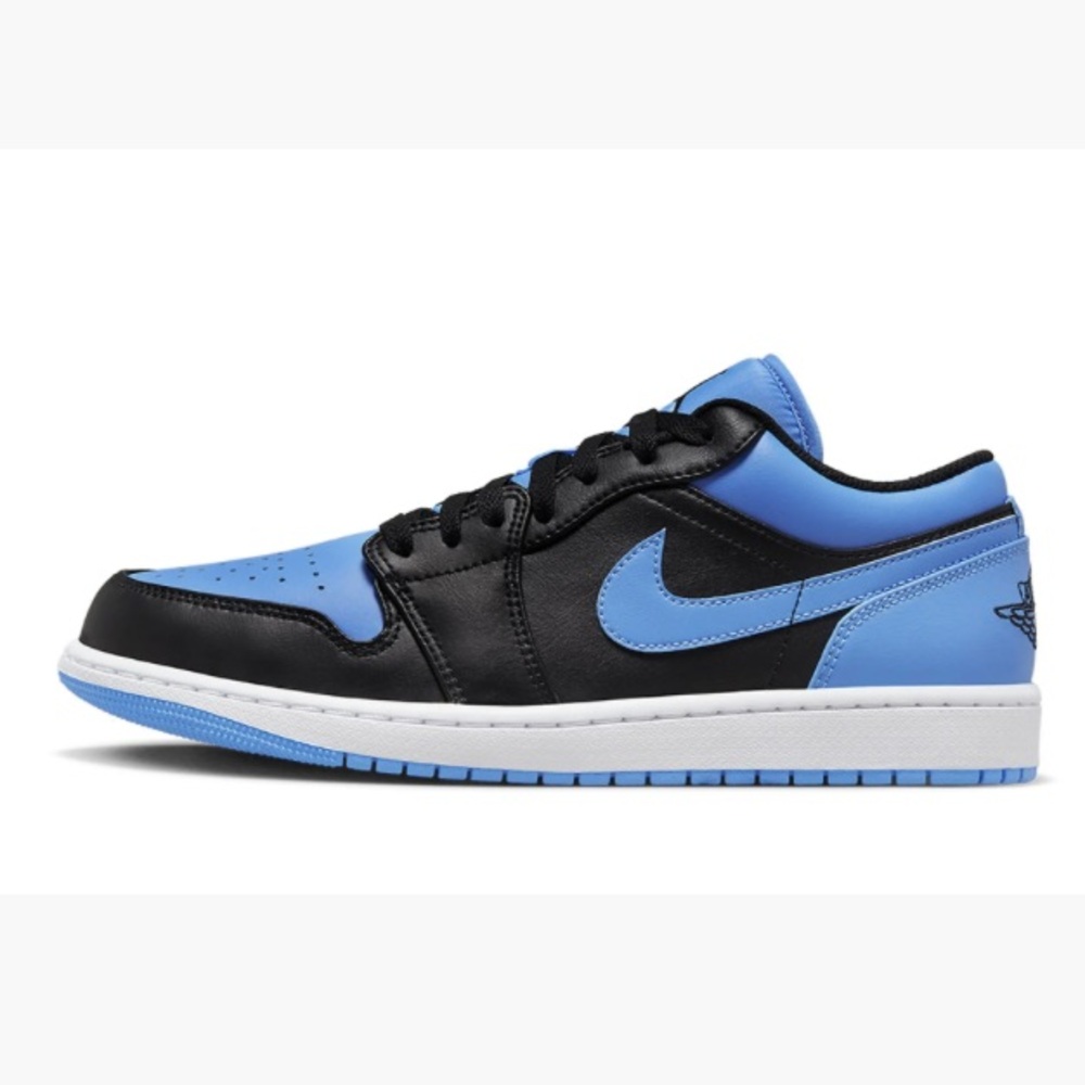 New Nike Black and University Blue Jordan Dunks low